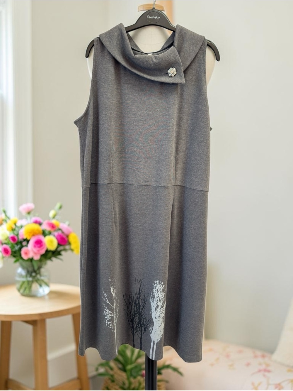 Blue Sky Gray Sleeveless Knit Dress  - NWT Size 1X